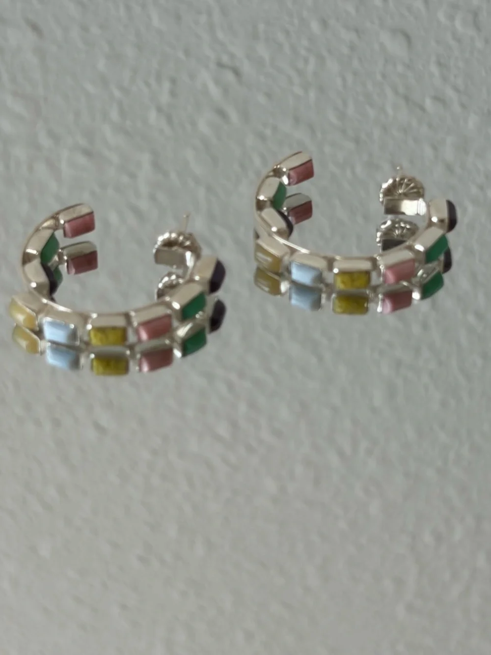 Jay King Sterling Silver Multicolor Opal Hoop Earrings NWT